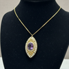 1890's Victorian Amethyst and Seed Pearl Necklace and Brooch