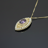 1890's Victorian Amethyst and Seed Pearl Necklace and Brooch
