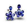 2000's Tanzanite and Diamond Cluster Flower Earrings