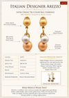 Estate Italian Designer Satin Finish Tri Color Ball Earrings