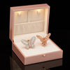 Fashionista 2.99 ctw Diamond and 18K Rose Gold Butterfly Earrings