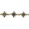 Victorian Harvey & Core Sapphire & Rose Cut Diamond Silver/14K Gold Necklace with Original Fitted Box