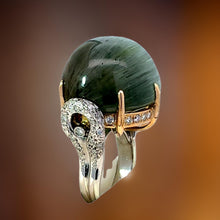  Estate Custom Made "Design Award Winner" 61.48 ct Cats Eye Tourmaline & Diamond Platinum / 18K Yellow Gold Ring 15071