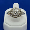 Art Deco .97cttw Old European Cut Platinum and 14K Yellow Gold RIng