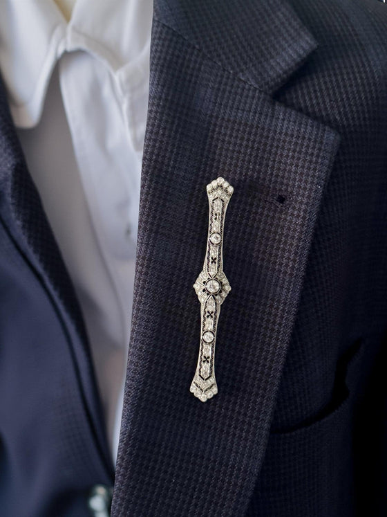 Art Deco 1920's 1.50cttw Diamond Platinum Pendant/Brooch