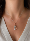 Designer Diamond & Rose Quartz 14Kt White Gold Pendant