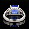 Estate Fine Tanzanite and Diamond Platinum Ring