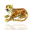 Designer Jungle Cat Enamel Emerald Pendant