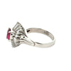 Mid Century Modern Ruby and Diamond Platinum Ring