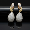Designer AKMS 18.88cttw Diamond (Light Pink, white, Yellow) 18kt Tricolor Dangle Earring