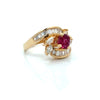 Vintage Ruby & Diamond 14K Yellow/White Gold Ring