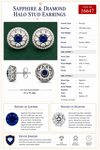 Modern Gem Sapphire and Diamond 18K White Gold Earrings