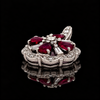 Estate Ruby & Diamond Platinum Pendant
