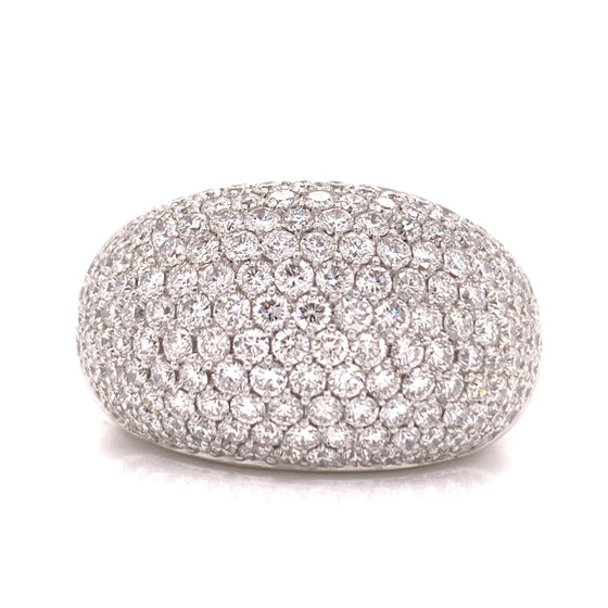 Diamond and 18K White Gold Pave Ring