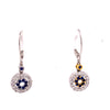 Sapphire and Diamond 14K White and Yellow Gold Dangle Earrings