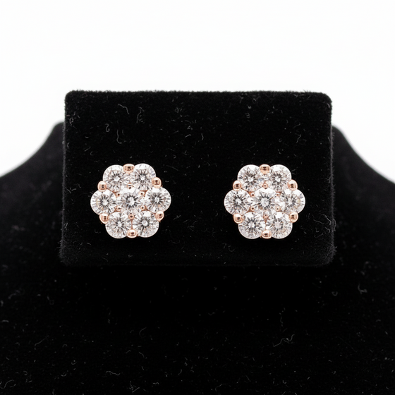 Maya Lianna Diamond and 14K Rose Gold Cluster Earrings