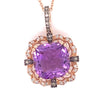 Effy Amethyst, Diamond and 14K Rose Gold Pendant With Chain 04661