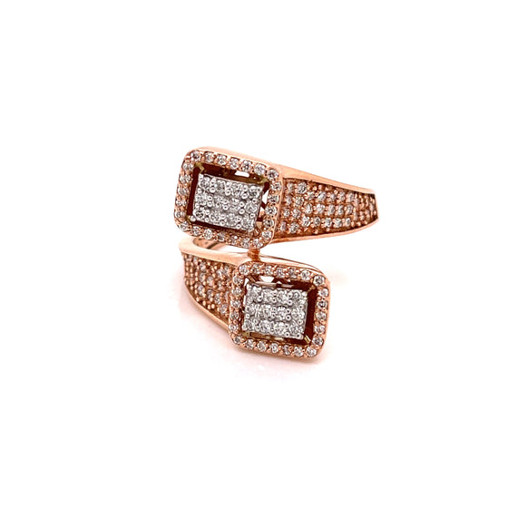 Effy Diamond and 14K White and Rose Gold Bypass Ring