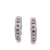 Damiani Sapphire, Diamond and 18K White Gold Hoop Earrings