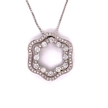  Damiani Diamond and 18K White Gold Pendant With Chain