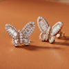 Fashionista 2.99 ctw Diamond and 18K Rose Gold Butterfly Earrings