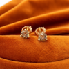 Natural Fancy Orange Diamond and 14K Yellow Gold Stud Earrings