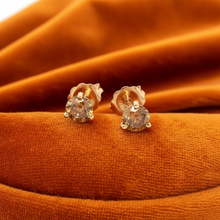  Natural Fancy Orange Diamond and 14K Yellow Gold Stud Earrings