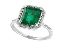  Effy Collection - Emerald 2.95ct & Diamond Emerald Cut 18K White Gold Ring 15106
