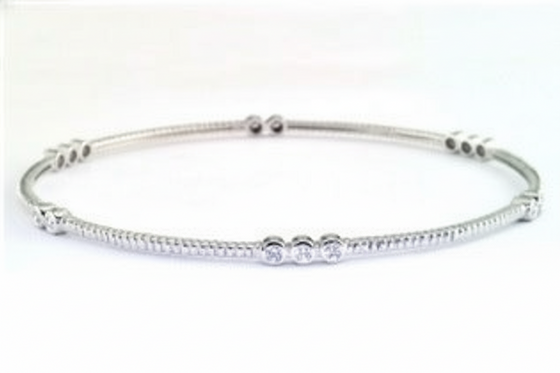 Effy Diamond and 14K White Gold Bangle