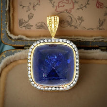  Estate 53.20 ct Tanzanite Sugarloaf & Diamond Pendant 15767