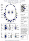 Estate Harry Winston Ceylon Sapphire and Diamond Platinum Earring and Necklace Set ( Box & Papers)