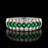 Estate Fine Emerald & Diamond Platinum Ring