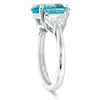 Estate 3.84ct. Paraiba Tourmaline & .93cttw. Shield Cut Diamond Platinum Ring (GIA)