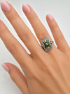 Vintage Emerald & Diamond 18K White & Yellow Gold Ring