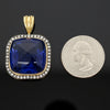 Estate 53.20 ct Tanzanite Sugarloaf & Diamond Pendant 15767