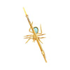 English Aquamarine, Ruby Spider and 9K Yellow Gold Brooch