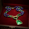 Vintage David Webb 1145cttw Lapis, Green Enamel 18Kt Yellow Gold 34" Necklace