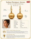 Estate Italian Designer 18Kt Yellow Gold Satin Finish Ball Earring