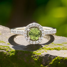  Designer Martin Flyer Peridot and Diamond Halo Ring 14872