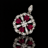 Estate Ruby & Diamond Platinum Pendant