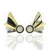 French Designer Retro Diamond and Sapphire Earrings