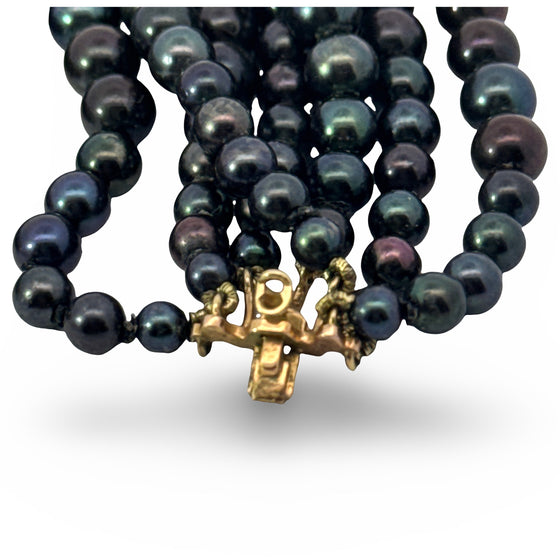 French Designer M. Gerard Rock Crystal, Tahitian Pearl and Diamond Ring, Necklace and Earring, 18K Yellow Gold Suite