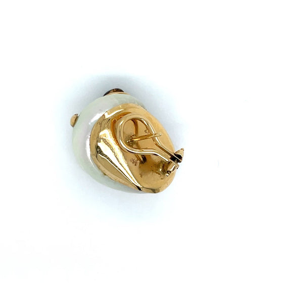 Mazza Mother of Pearl and 14K Yellow Gold Shell Earrings