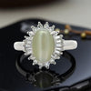 Cats Eye Chrysoberyl and Diamond Platinum Ring