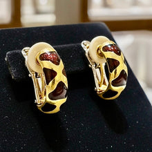  Roberto Coin Giraffe Enamel 18K Yellow Gold Earrings