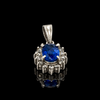 Estate 1.68ct. Fine Sapphire & Diamond Platinum Pendant