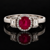 Estate 1.05ct. Ruby & Diamond 18KT White Gold Ring