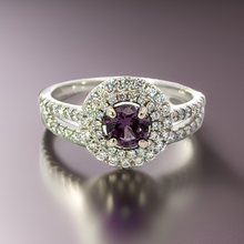  HMA Creation Amethyst and Diamond Bridal Set Ring 14871