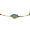 Modern Designer Rough Cut Aquamarine, Silver & 18kt Yellow Gold Set