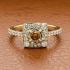 Leo Schachter .76 cttw Diamond Ring Natural Fancy Orange Center 14877